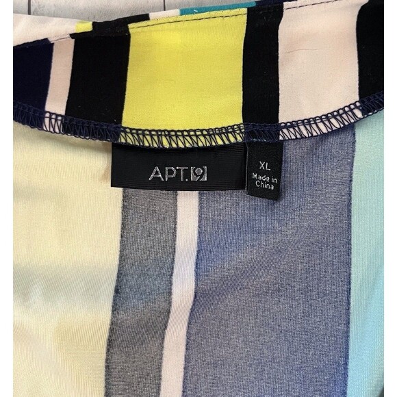 Apt. 9 Womens FAUX WRAP Multi Colored Striped Dress Size XLARGE SLEEVELESS - Picture 8 of 9